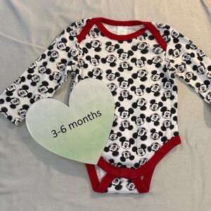 Disney - Mickey Mouse Black and White Bodysuit with Red Trim
